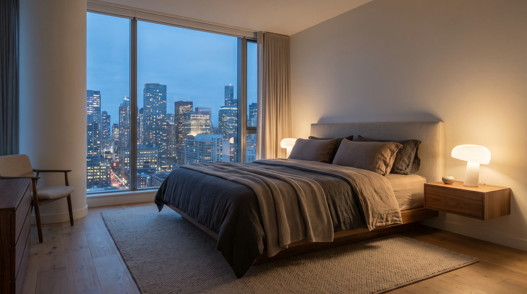 King bedroom level with the towers